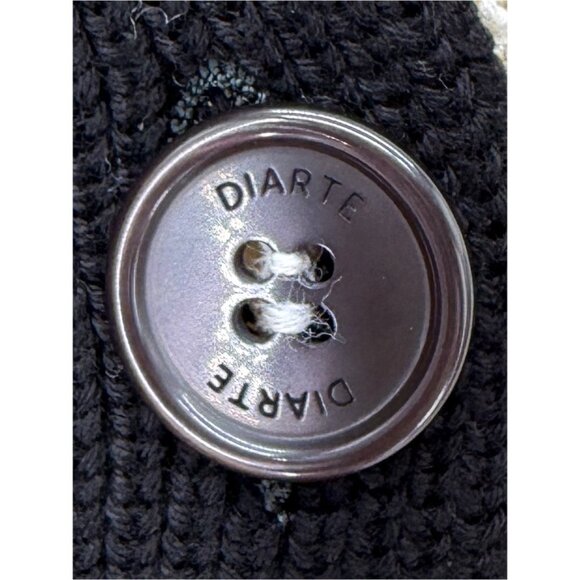 Color Block V-Neck Knit Cardigan Sweater by diarte . M - Picture 3 of 11